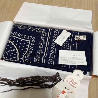 エルメス(Hermes)のエルメス　カシミアシルク　バンダナ　カシシル　スプリングス(ストール/パシュミナ)