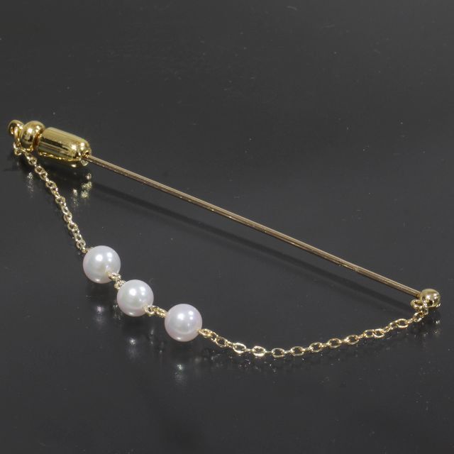 MIKIMOTO(ミキモト)のミキモト MIKIMOTO アコヤパール 4.5mm ブローチ K18YG レディースのアクセサリー(ブローチ/コサージュ)の商品写真