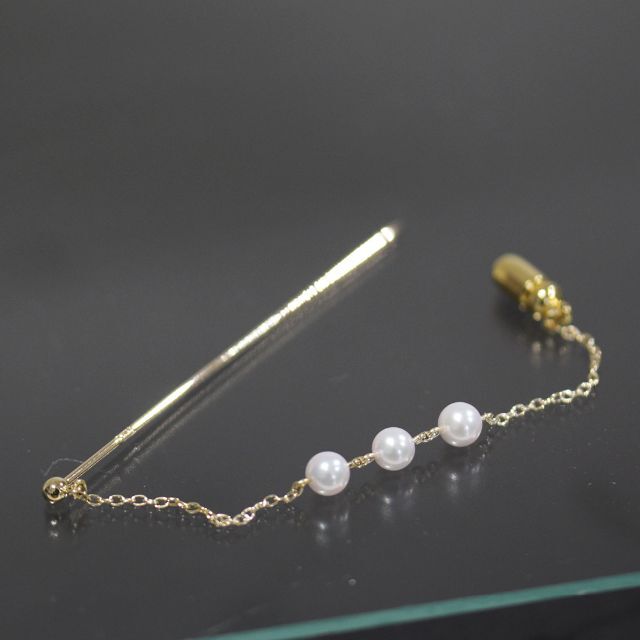 MIKIMOTO(ミキモト)のミキモト MIKIMOTO アコヤパール 4.5mm ブローチ K18YG レディースのアクセサリー(ブローチ/コサージュ)の商品写真