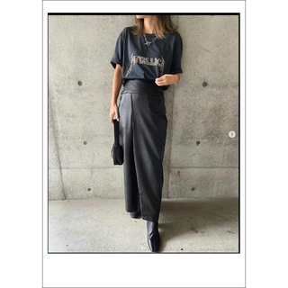 マウジー(moussy)のclena＊leather skirt ＊black(ロングスカート)