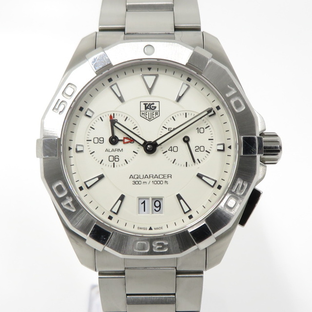 TAG HEUER アクアレーサー クロノ 腕時計 クオーツ SS 白文字盤