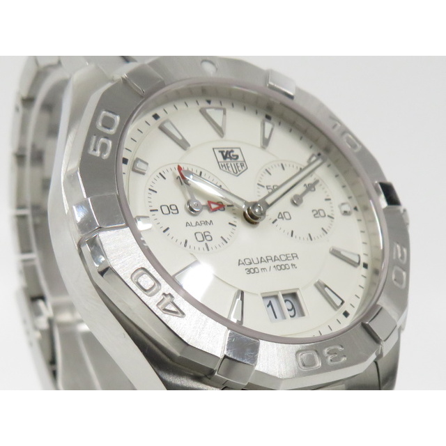 TAG HEUER アクアレーサー クロノ 腕時計 クオーツ SS 白文字盤