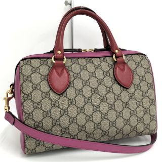 GUCCI 2WAYショルダーバッグ ボストンバッグ GGスプリーム レザー