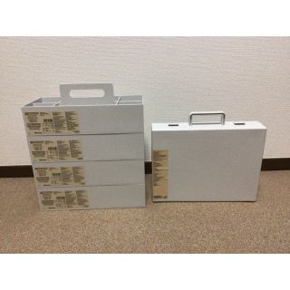 ムジルシリョウヒン(MUJI (無印良品))の無印良品　収納キャリーボックス・ワイド×4  自立収納できるキャリーケース×1(ケース/ボックス)