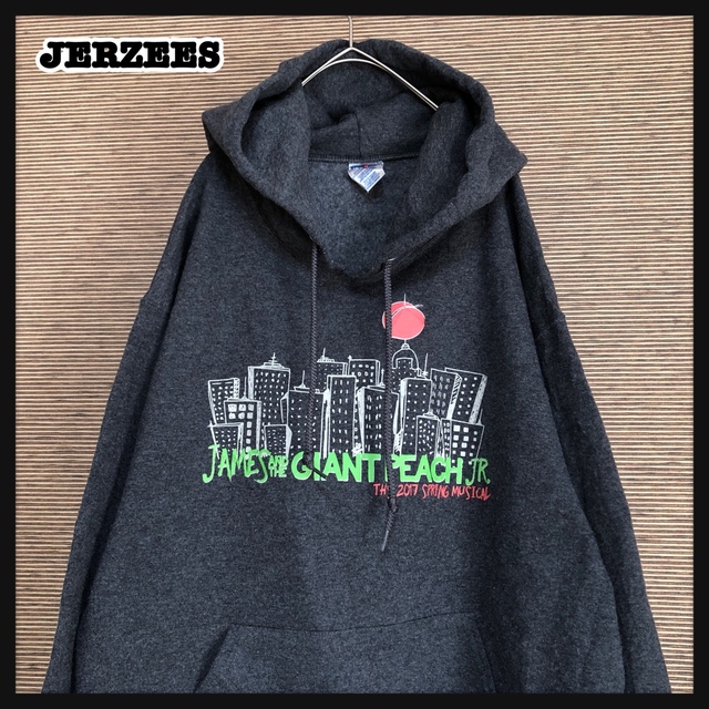JERZEES - 【ジャージーズ】プルオーバーパーカー 総柄 ピーチ 桃