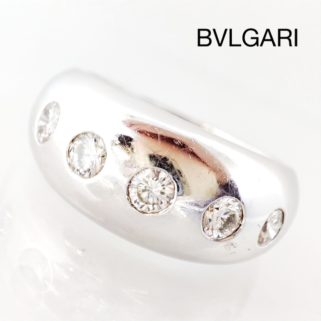 上品】 BVLGARI ジュウル(神楽坂宝石 750WG リング ダイヤ 5P