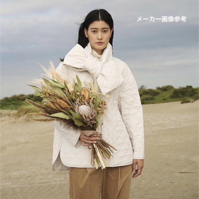 theory luxe ストール付き キルティング コート-