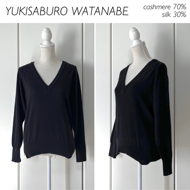 YUKISABURO WATANABE カシミヤ&シルク Vネックニット