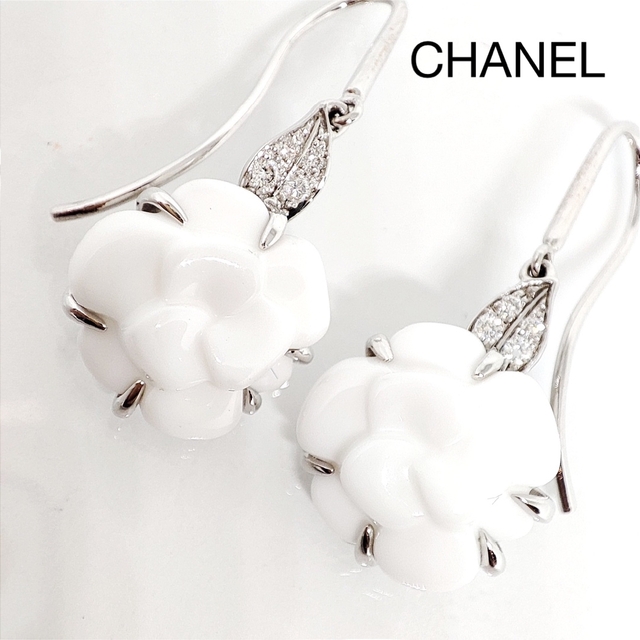 大人気 ダイヤ シャネル CHANEL - CHANEL カメリア ピアス 750WG ...