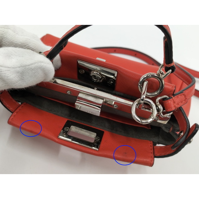FENDI 2WAY アクセサリーポーチ マイクロピーカブー レザー