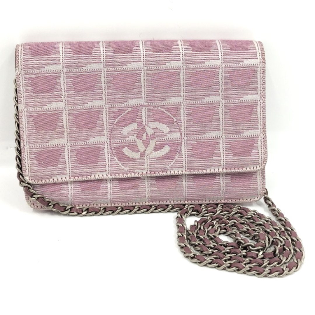 日本限定 CHANEL - CHANEL チェーンウォレット ピンク ナイロン ニュー