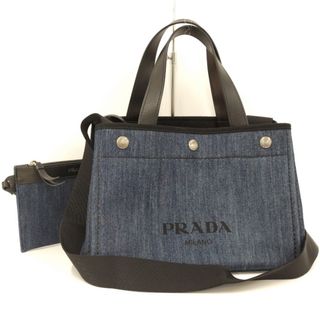 プラダ(PRADA)のPRADA 2WAYトートバッグ カナパ シティカーフ デニム ブルー(その他)