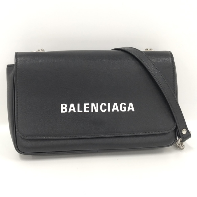 BALENCIAGA エブリデイ チェーン ショルダーバッグ レザー ブラック