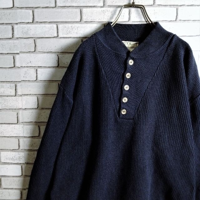 L.L.Bean - LLBean☆コットンニット USA製 セーター ハーフボタン ... LLBean☆コットンニット USA製 セーター ハーフボタン ネイビー
