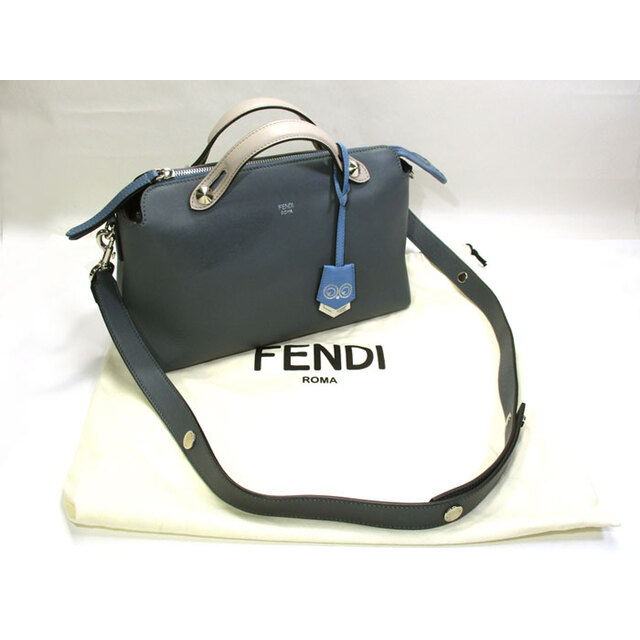 FENDI バイザウェイ ミディアム 2WAYショルダーバッグ レザー グレー 8