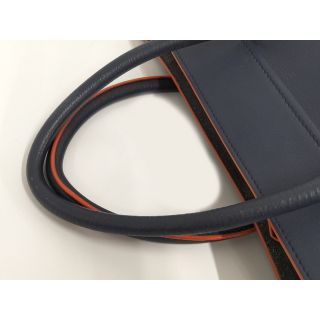 CELINE ラゲージ スクエア ファントム トートバッグ レザー ネイビー