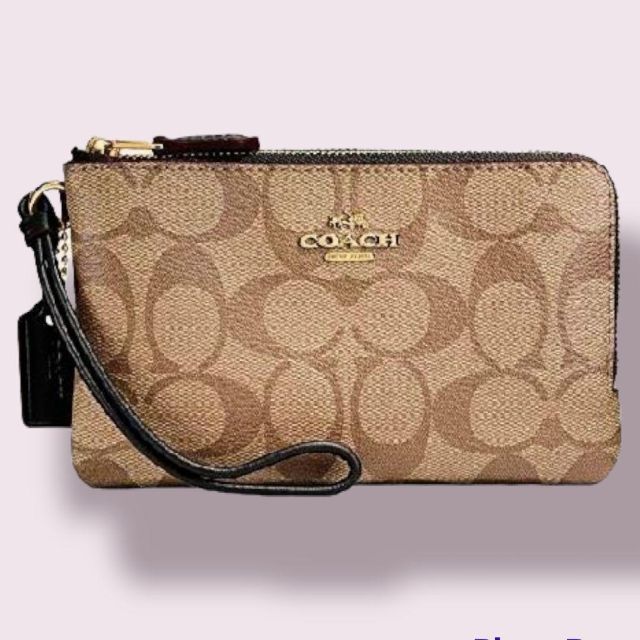 匿名配送 未使用 COACH コーチ ポーチ リストレット 財布 ダブル ジップ