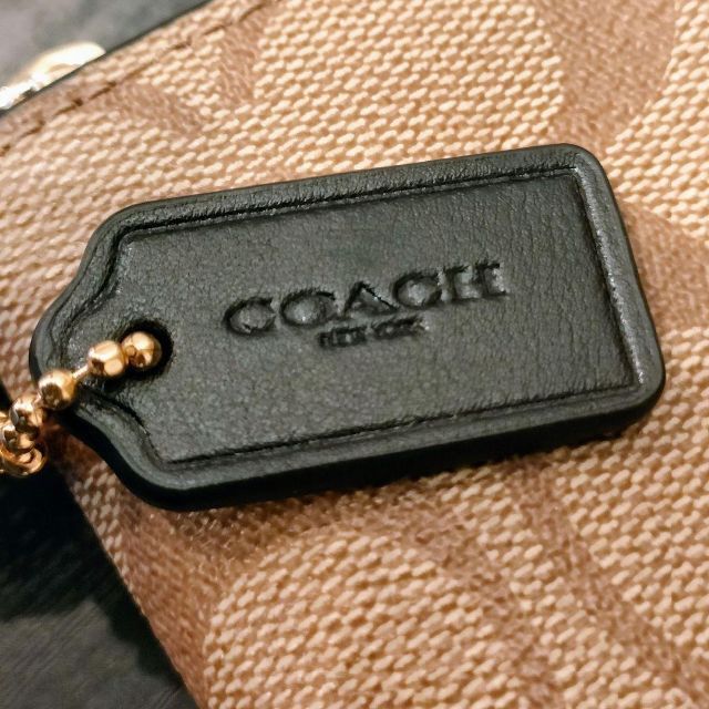 匿名配送 未使用 COACH コーチ ポーチ リストレット 財布 ダブル ジップ 5