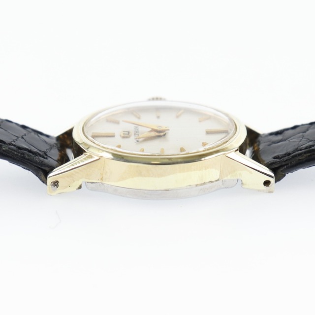 Waltham(ウォルサム)の【WALTHAM】ウォルサム ステンレススチール×レザー 黒 手巻き レディース シルバー文字盤 腕時計 レディースのファッション小物(腕時計)の商品写真