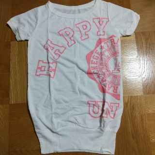 白×ピンク ロンT 韓国で購入(Tシャツ(半袖/袖なし))