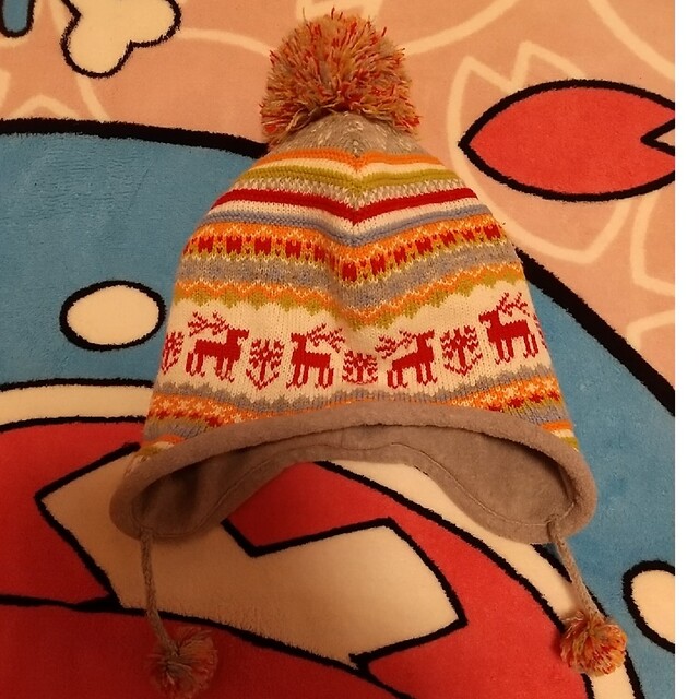 キューピーニット帽子◆サイズ48～50cm キッズ/ベビー/マタニティのこども用ファッション小物(帽子)の商品写真