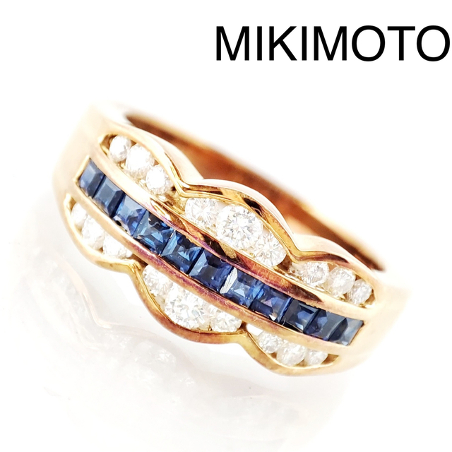 MIKIMOTO - MIKIMOTO ミキモト K18 サファイア ダイヤ リング ジュウル