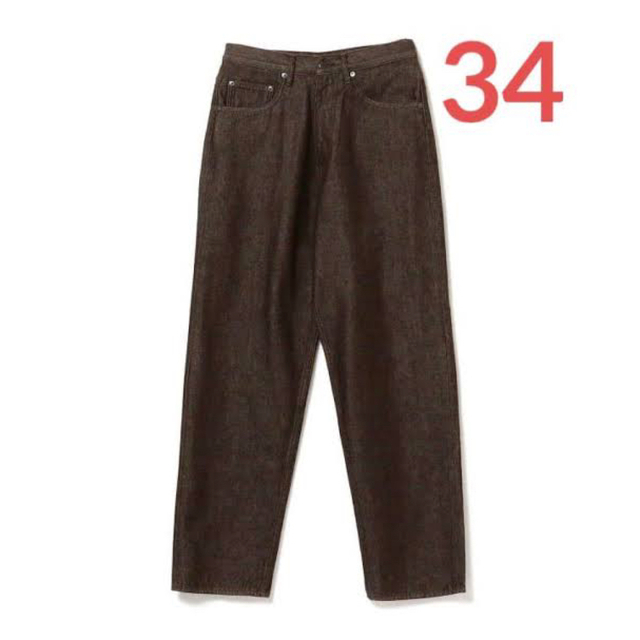 メンズAW22 HARD TWIST DENIM WIDE PANTS 34 ブラウン