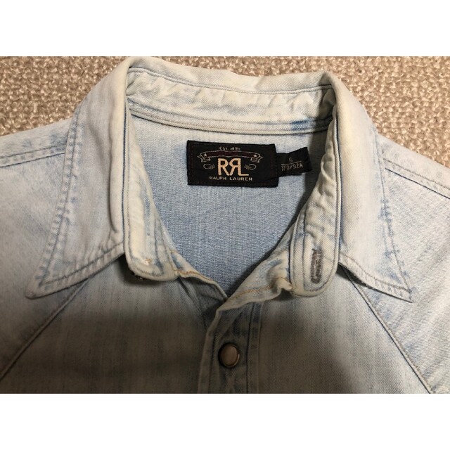 RRL(ダブルアールエル)のRRL インディゴバッファロー　ウエスタンデニムシャツ　Sサイズ メンズのトップス(シャツ)の商品写真