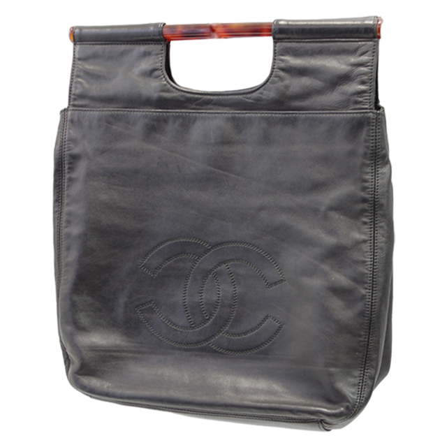 日本製 CHANEL - CHANEL ココマーク プラスチック ハンドル ハンドバッグ ハンドバッグ
