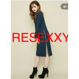 リゼクシー(RESEXXY)のRESEXXY サイドジップワンピース Vネック(ひざ丈ワンピース)