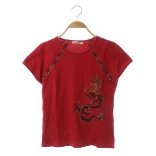 ヴィヴィアンタム(VIVIENNE TAM)のヴィヴィアンタム Tシャツ 龍 ビジュー カットソー 半袖 プルオーバー 1 赤(Tシャツ(半袖/袖なし))