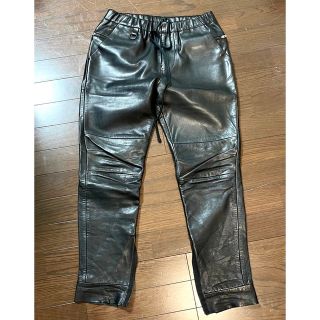 neonsighSUNSEA 14AW leather flea market pants