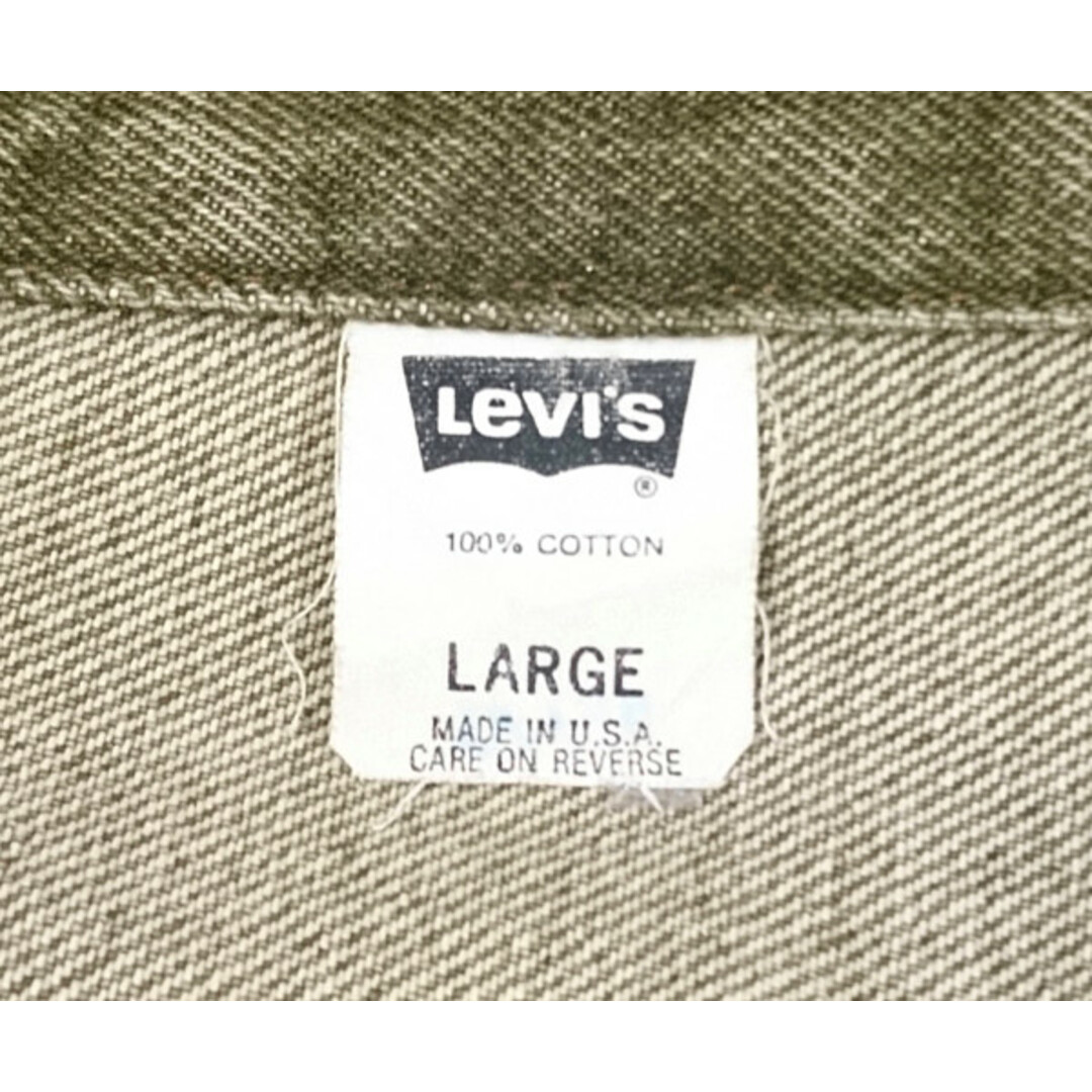 LEVIS リーバイス 品番 70598-4840 先染め 加工デニムジャケット Gジャン USA製 コットン カーキ系 サイズL 正規品 / 29721