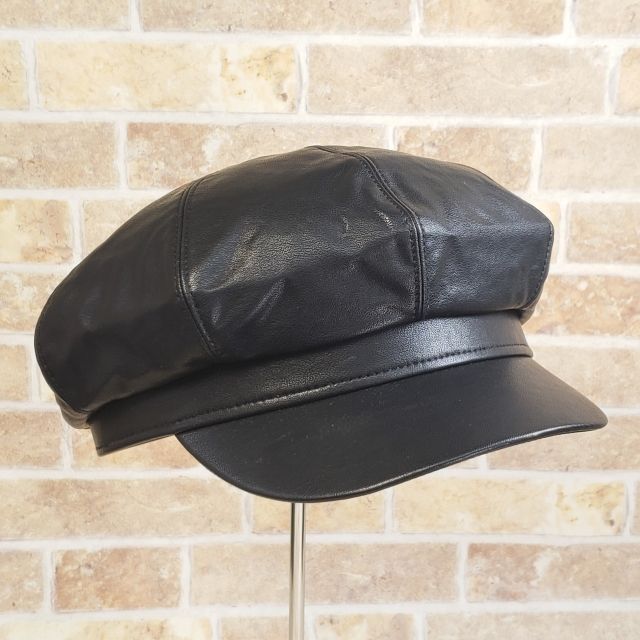 T▲P Products ☆ フェイクレザー キャスケット 帽子 ブラック