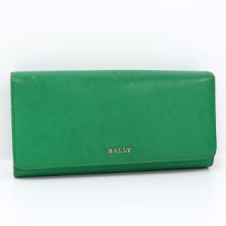 バリー(Bally)のBALLY 二つ折り長財布 レザー グリーン(財布)