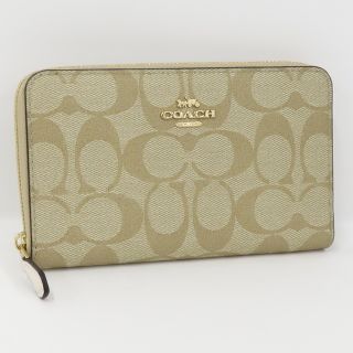 コーチ(COACH)のCOACH ラウンドファスナー長財布 シグネチャー ミディアム ジップアラウンド(財布)