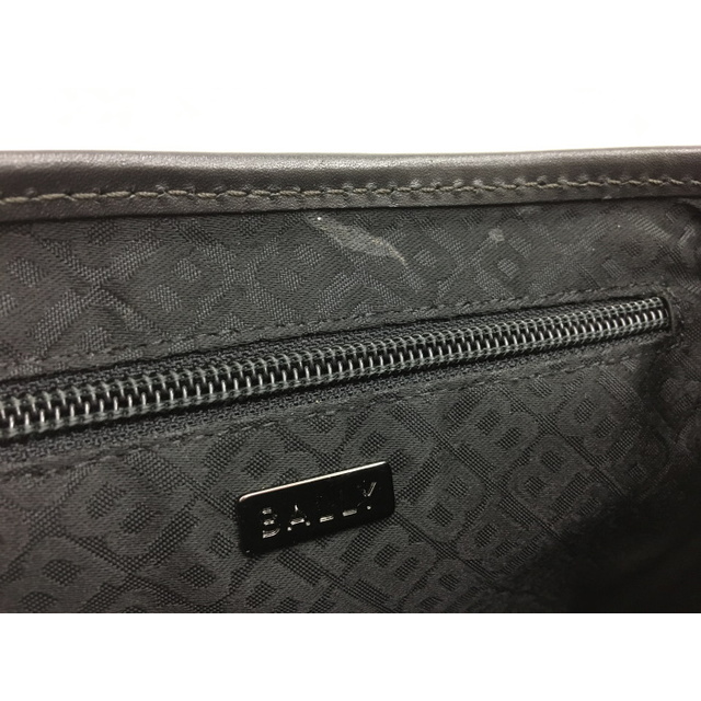 BALLY ショルダーバッグ ロゴグラム キャンバス レザー ブラック