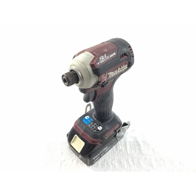 Makita(マキタ)の☆中古品☆makita マキタ 18V 充電式インパクトドライバ TD171D 赤/レッド 6.0Ahバッテリー2個(BL1860B) 充電器(DC18RC)付 64148 自動車/バイクのバイク(工具)の商品写真