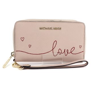 マイケルコース(Michael Kors)のMICHAEL KORS ラウンドファスナー長財布 レザー ピンク(財布)