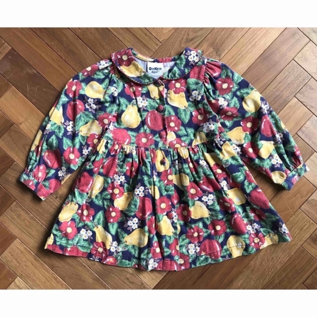 キッズ服女の子用(90cm~)oshkosh  アップル& ペアーワンピース　2T