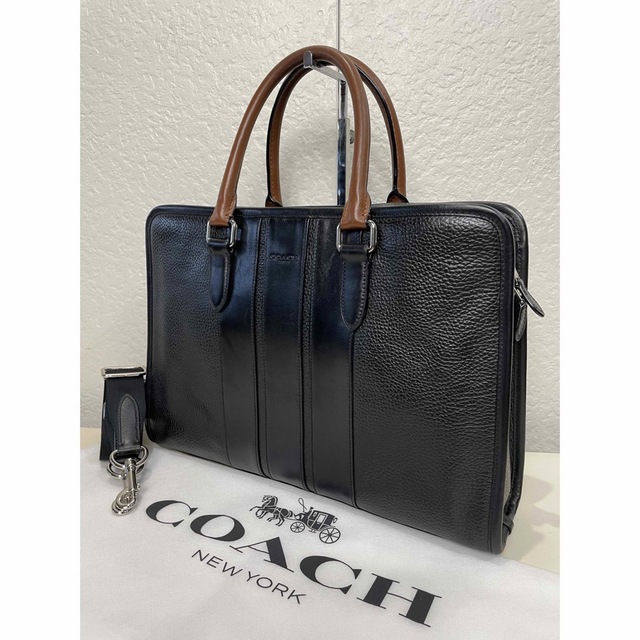 COACH(コーチ)の【良品】定価9.6万　コーチ　ビジネス 2way レザー　バッグ　メンテ済　35 メンズのバッグ(ビジネスバッグ)の商品写真