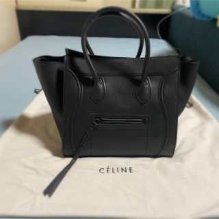 美品】CELINE セリーヌ ラゲージファントム レザー ブラック 黒 トート