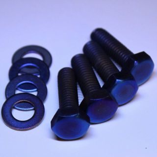 チタン USナンバー フレーム 用 ナンバーボルト 20mm 4個 ライセンス (車外アクセサリ)