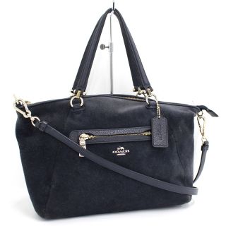 コーチ(COACH)のCOACH 2WAYハンドバッグ スエード レザー ブラック 36313(その他)