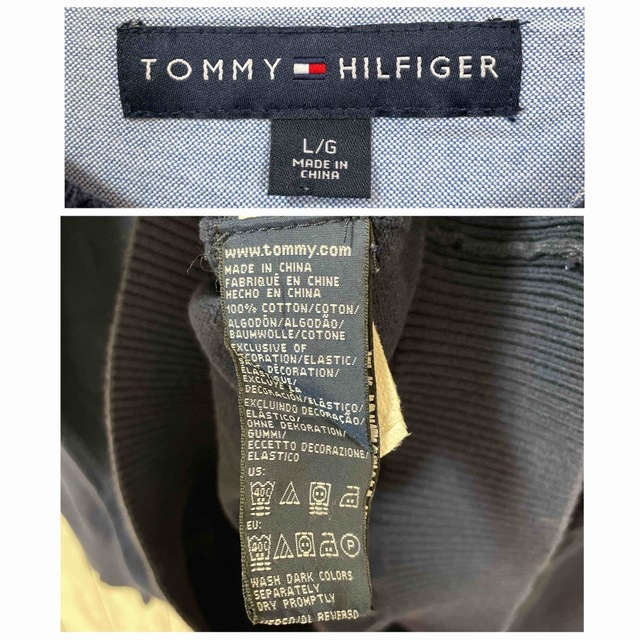 TOMMY HILFIGER(トミーヒルフィガー)のトミーヒルフィガー TOMMY HILFIGER コットン vネック ニット古着 メンズのトップス(ニット/セーター)の商品写真