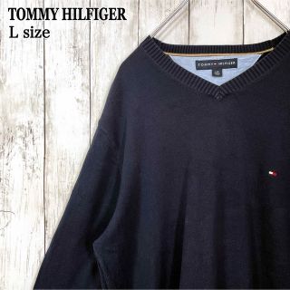 トミーヒルフィガー(TOMMY HILFIGER)のトミーヒルフィガー TOMMY HILFIGER コットン vネック ニット古着(ニット/セーター)