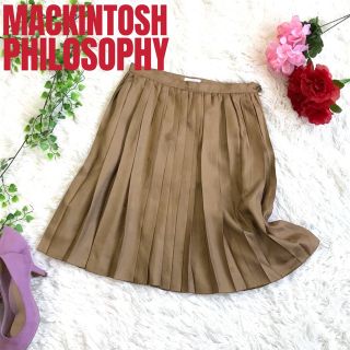 マッキントッシュフィロソフィー(MACKINTOSH PHILOSOPHY)のマッキントッシュフィロソフィー プリーツスカート ゴールド 三陽商会(ひざ丈スカート)