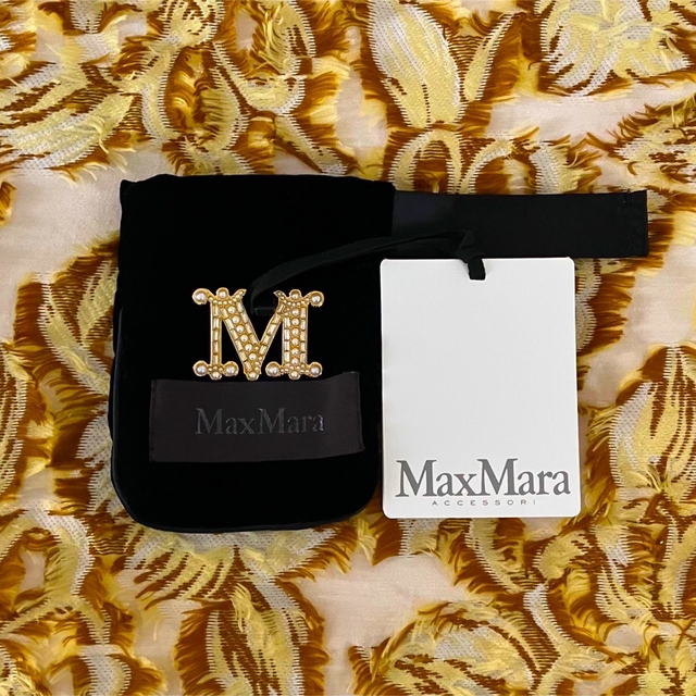 Max Mara   Max Maraマックスマーラクリスタル×パールブローチの