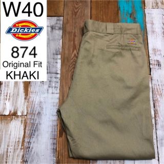 ディッキーズ(Dickies)の３２０８１　アメリカ 輸入　USED　ディッキーズ　８７４　カーキ　W４０(ワークパンツ/カーゴパンツ)