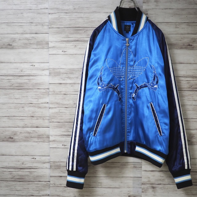 Adidas Originals 08AW スカルボーン刺繍スカジャン Adidas Originals 08AW スカルボーン刺繍スカジャン
